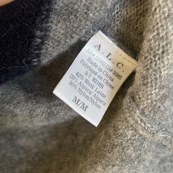 A.L.C. Wool blend color block grey turtleneck - Picture 5 of 6